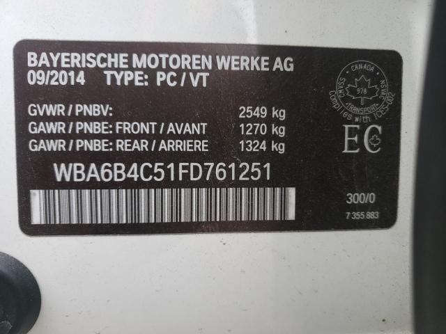 2015 BMW 650 XI WBA6B4C51FD761251