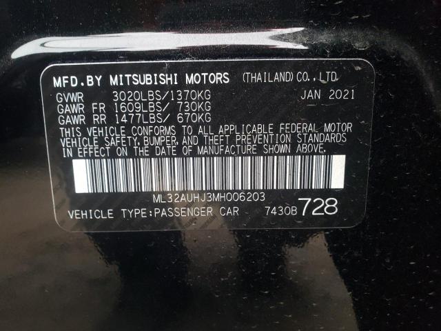 2021 MITSUBISHI MIRAGE ML32AUHJ3MH006203