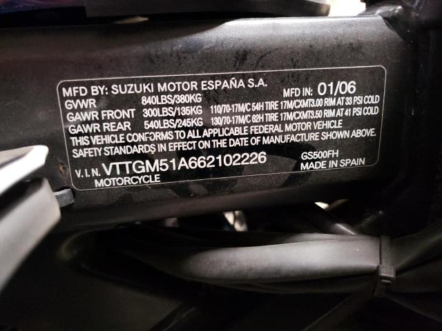 2006 SUZUKI GS500 FK VTTGM51A662102226