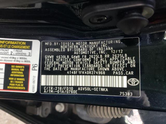 2013 TOYOTA CAMRY L 4T4BF1FK4DR274968