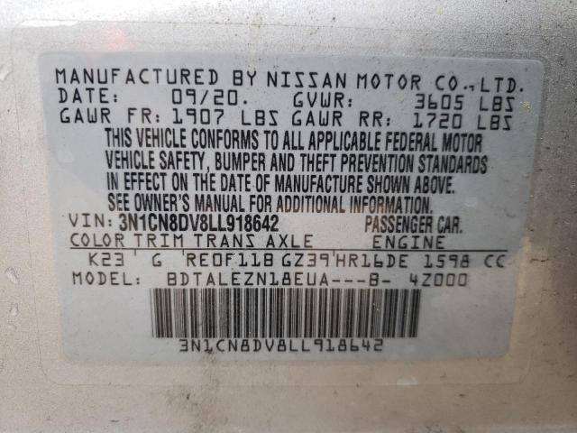 3N1CN8DV8LL918642 Nissan Versa S 2020. Фото: 9