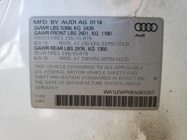 WA1LFAFP0EA083267 2014 AUDI Q5, photo no. 10