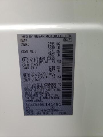2021 NISSAN MURANO SL 5N1AZ2CS6MC141481