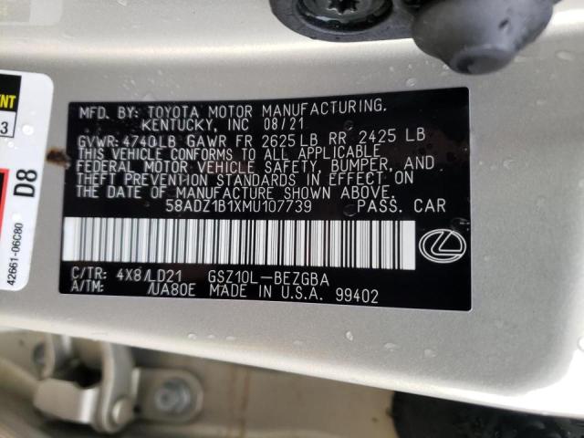 2021 LEXUS ES 350 BAS 58ADZ1B1XMU107739