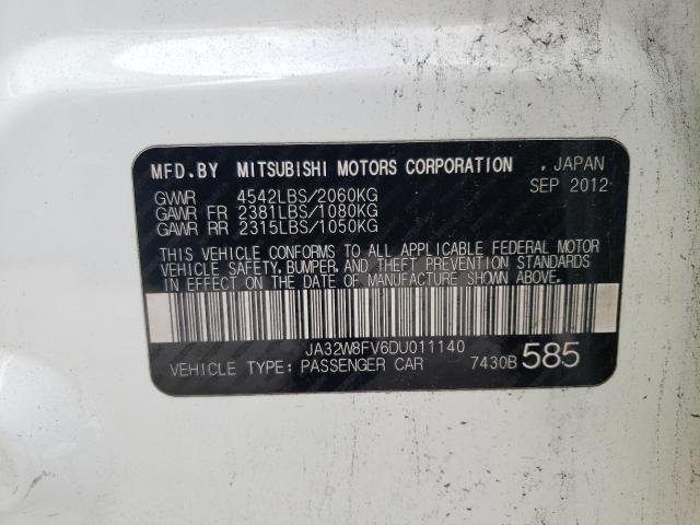 2013 MITSUBISHI LANCER EVO JA32W8FV6DU011140