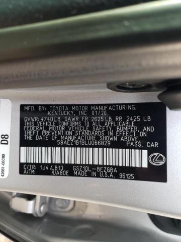 2020 LEXUS ES 350 LUX 58AEZ1B19LU066829