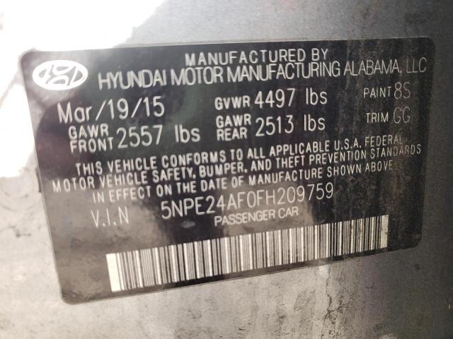 2015 HYUNDAI SONATA SE 5NPE24AF0FH209759