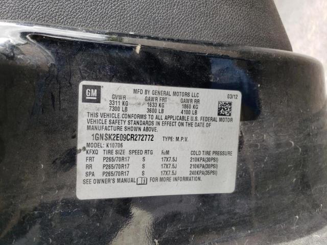 2012 CHEVROLET TAHOE SPEC 1GNSK2E09CR272772