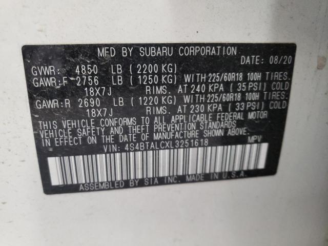 2020 SUBARU OUTBACK LI 4S4BTALCXL3251618