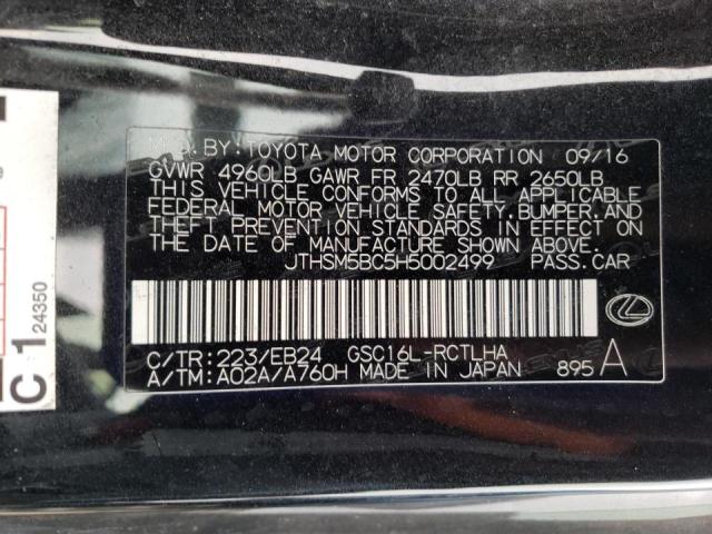 2017 LEXUS RC 300 JTHSM5BC5H5002499