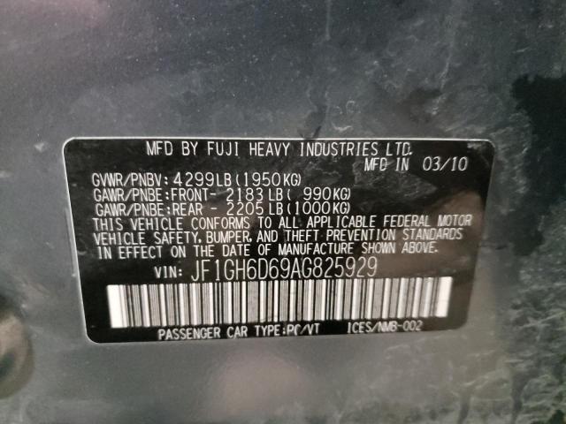 2010 SUBARU IMPREZA OU JF1GH6D69AG825929