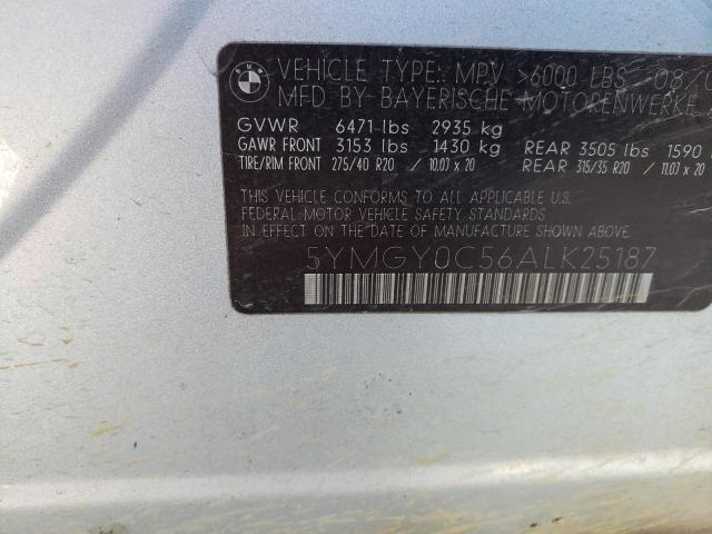 2010 BMW X5 M 5YMGY0C56ALK25187