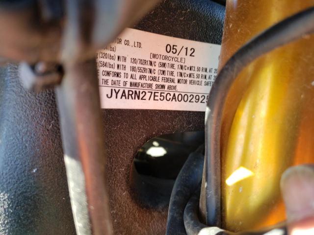 2012 YAMAHA FZ8 N JYARN27E5CA002925