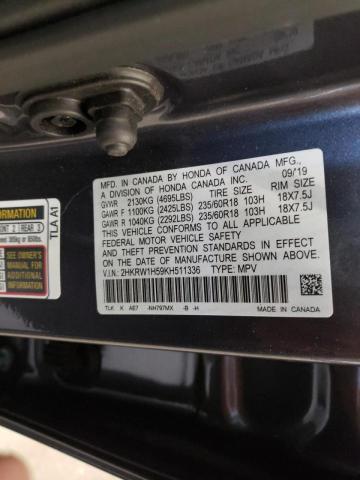 2019 HONDA CRV 1100 2HKRW1H59KH511336