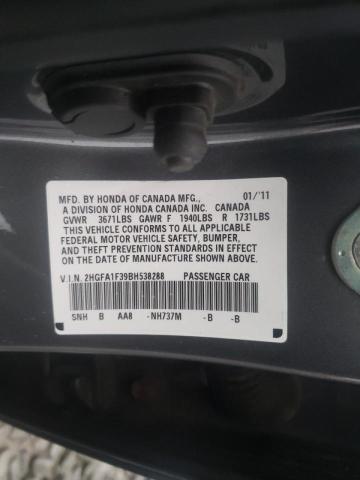 2011 HONDA CIVIC VP 2HGFA1F39BH538288
