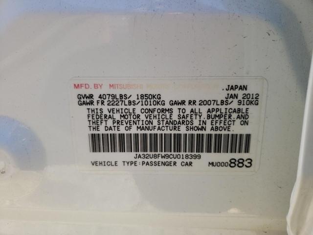2012 MITSUBISHI LANCER GT JA32U8FW9CU018399
