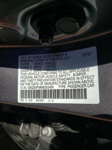 2022 HONDA INSIGHT TO 19XZE4F98NE002499