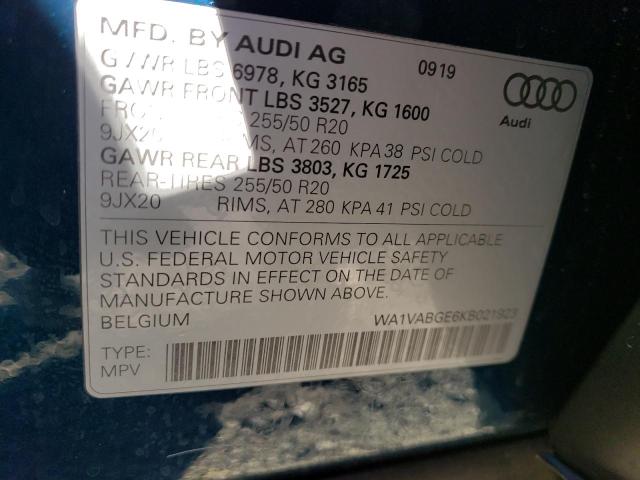 2019 AUDI E-TRON PRE WA1VABGE6KB021923