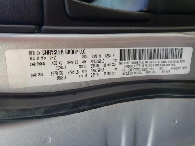 2012 JEEP GRAND CHER 1C4RJFAG2CC103099