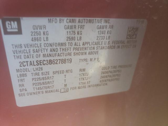 2011 GMC TERRAIN 2CTALSEC3B6278819