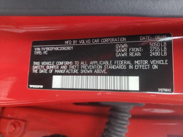 2012 VOLVO S60 T6 YV1902FH9C2082801