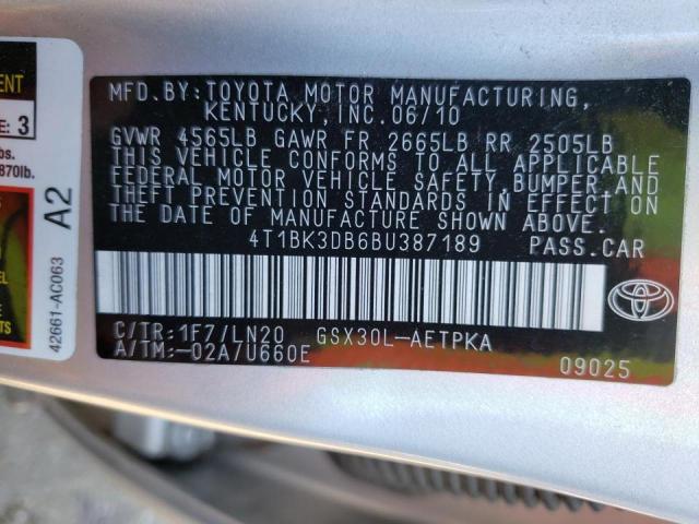 2011 TOYOTA AVALON BAS 4T1BK3DB6BU387189