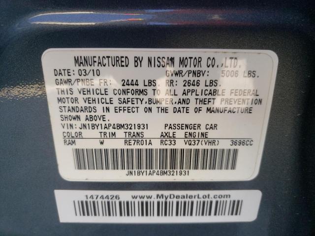 2011 INFINITI M37 JN1BY1AP4BM321931