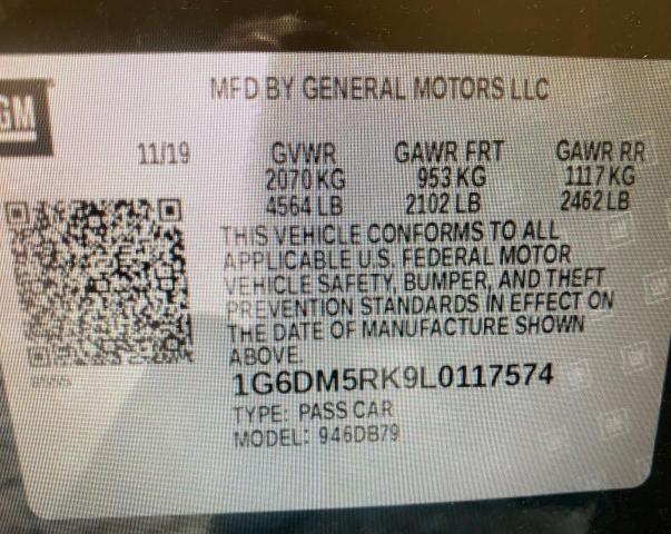 2020 CADILLAC CT5 LUXURY 1G6DM5RK9L0117574