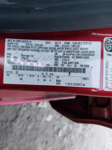 2012 FORD FIESTA SEL 3FADP4CJ9CM205655