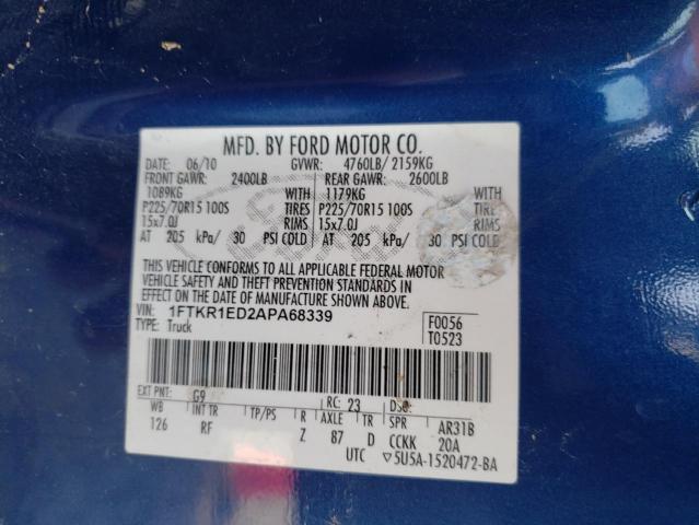 2010 FORD RANGER SUP 1FTKR1ED2APA68339