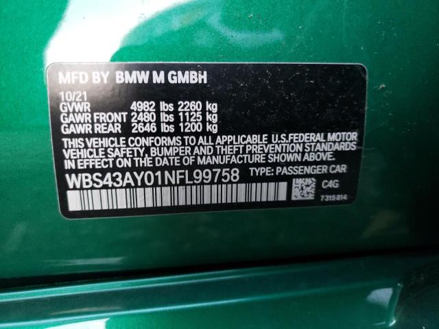 2022 BMW M3 COMPETI WBS43AY01NFL99758