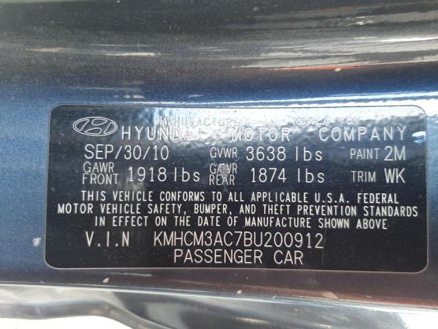 2011 HYUNDAI ACCENT GL KMHCM3AC7BU200912