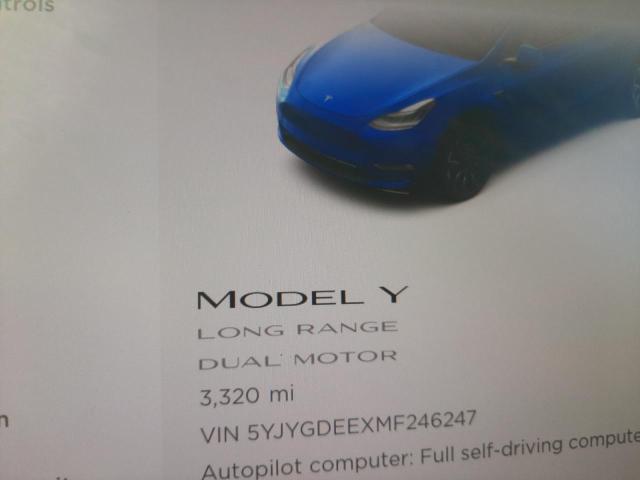 2021 TESLA MODEL Y 5YJYGDEEXMF246247