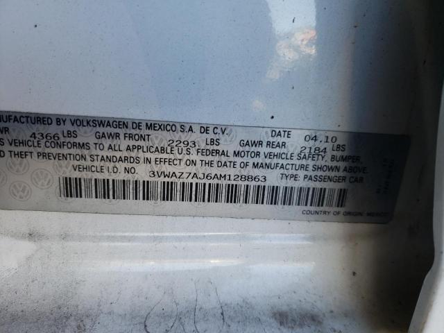 2010 VOLKSWAGEN JETTA LIMI 3VWAZ7AJ6AM128863