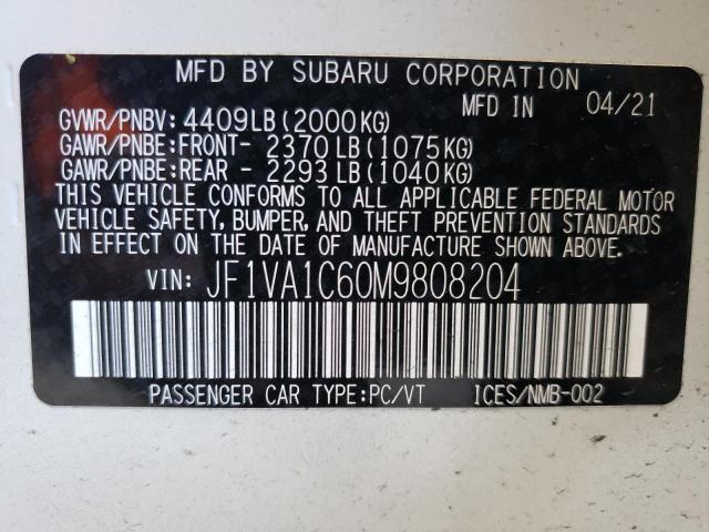2021 SUBARU WRX PREMIU JF1VA1C60M9808204