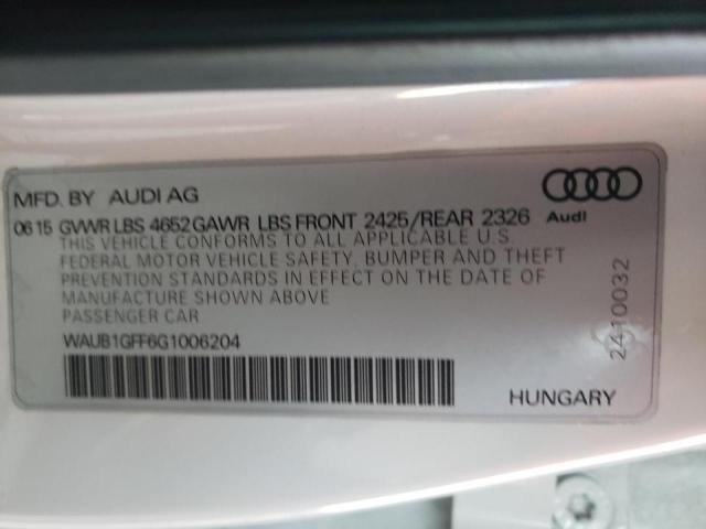 2016 AUDI S3 PREMIUM WAUB1GFF6G1006204
