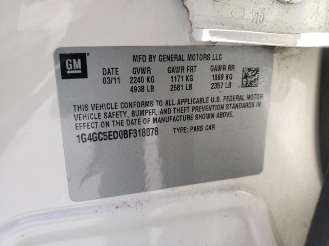 2011 BUICK LACROSSE C 1G4GC5ED0BF318078