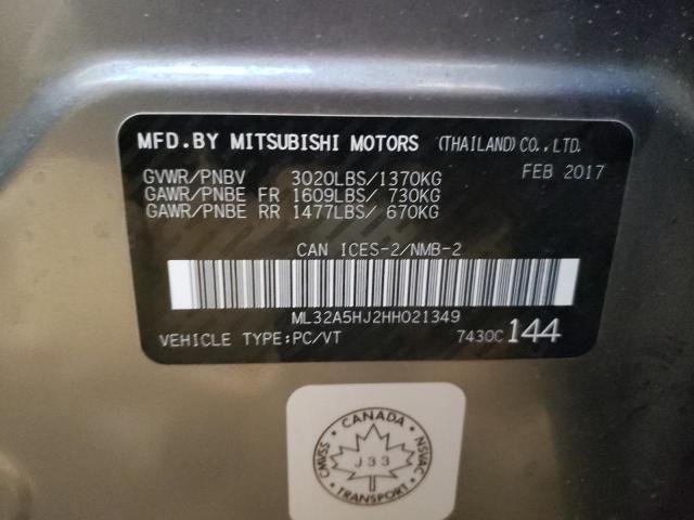 2017 MITSUBISHI MIRAGE GT ML32A5HJ2HH021349