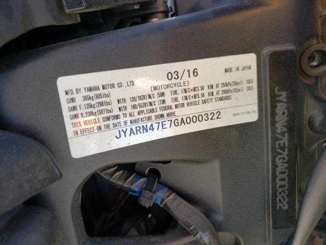 2016 YAMAHA XSR900 60T JYARN47E7GA000322