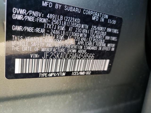 2021 SUBARU FORESTER JF2SKADC6MH458566