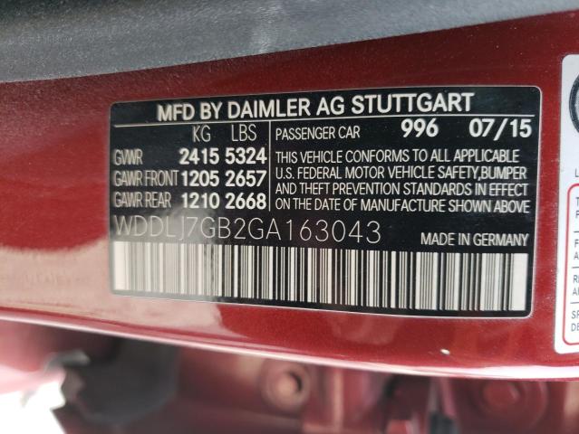 2016 MERCEDES-BENZ CLS 63 AMG WDDLJ7GB2GA163043