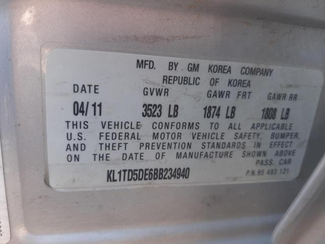 2011 CHEVROLET AVEO KL1TD5DE6BB234940