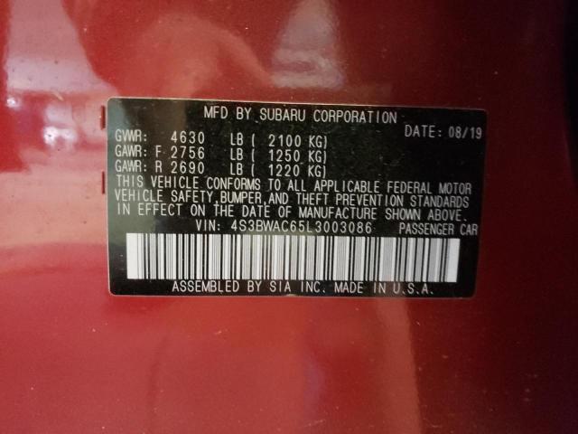 2020 SUBARU LEGACY PRE 4S3BWAC65L3003086