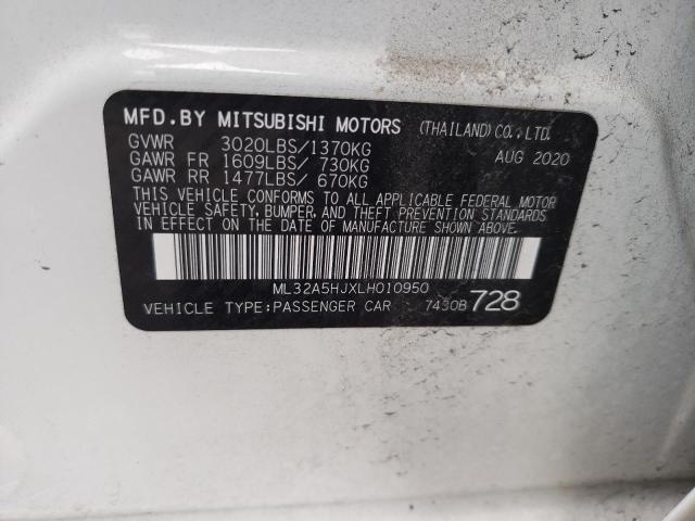 2020 MITSUBISHI MIRAGE LE ML32A5HJXLH010950