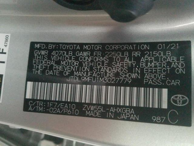 2021 TOYOTA PRIUS LE JTDL9MFU1M3027779