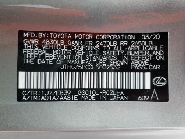 2020 LEXUS RC 350 F-S JTHGZ5BC0L5022532