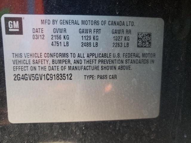 2012 BUICK REGAL GS 2G4GV5GV1C9183512
