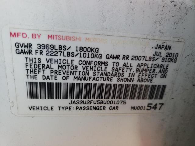 2011 MITSUBISHI LANCER JA32U2FU5BU001075