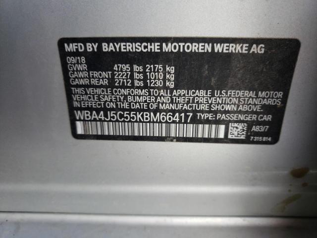 2019 BMW 440I GRAN WBA4J5C55KBM66417