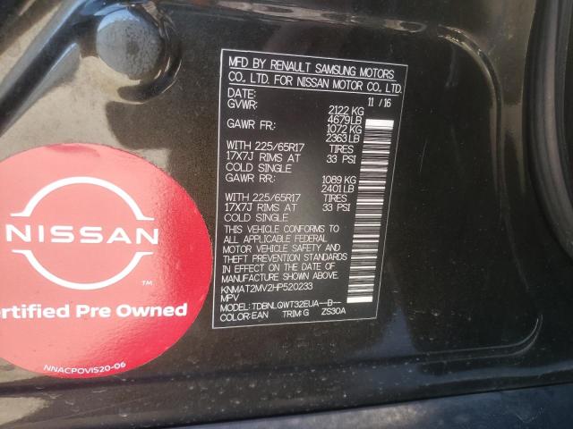2017 NISSAN ROGUE S/SV KNMAT2MV2HP520233